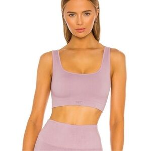 Set Active X REVOLVE Box Cut Sports Bra in Havana Pink Ribbed